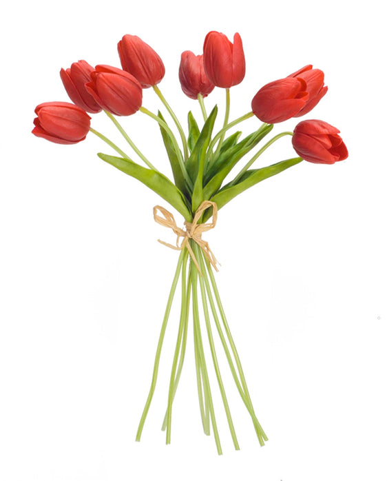 Spring-Red-Tulip-Bundles,-Set-of-6-Faux-Florals