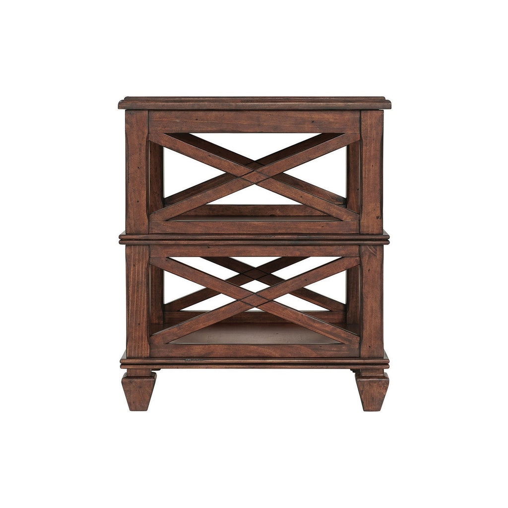 Stockbridge 21" Square Wood End Table with Two Shelves - End Tables