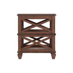 Stockbridge 21" Square Wood End Table with Two Shelves - End Tables