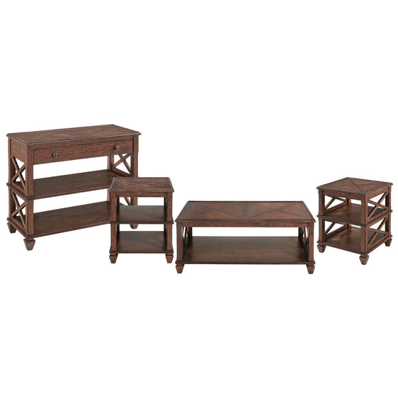 Stockbridge 4-Piece Wood Living Room - Coffee Tables and End Tables