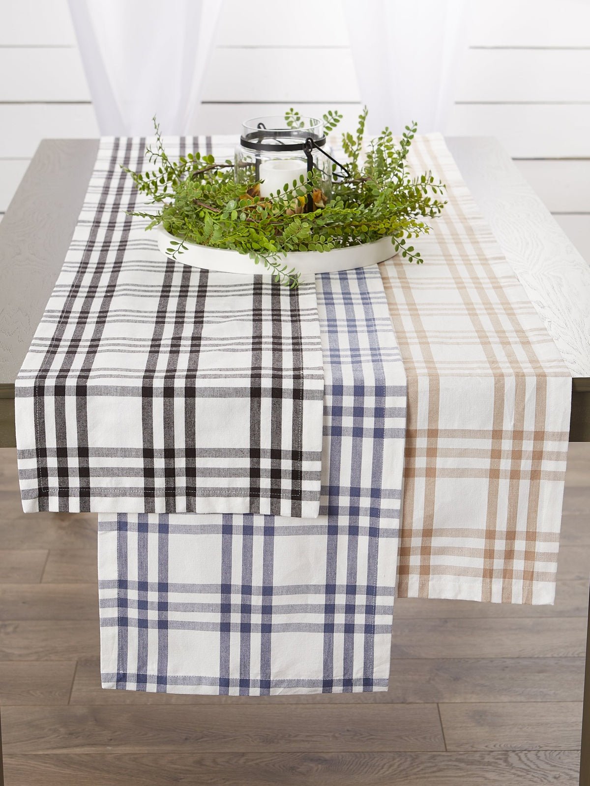 Stone Farm To Table Check Table Runner 14x72 - Table Runners