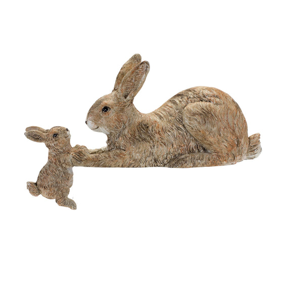 Stone-Mother-Rabbit-and-Baby-Bunny-Self-Sitter-(Set-of-2)-Outdoor-Decor