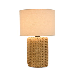 Stone Table Lamp with Rattan Design 18" - Table Lamps