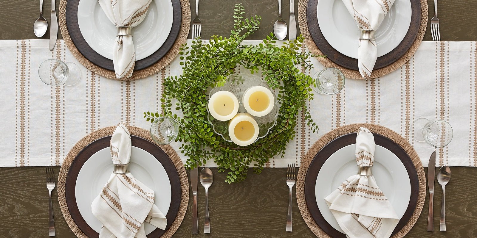 Stone Zig Dobby Stripe Napkins, Set of 6 - Napkins