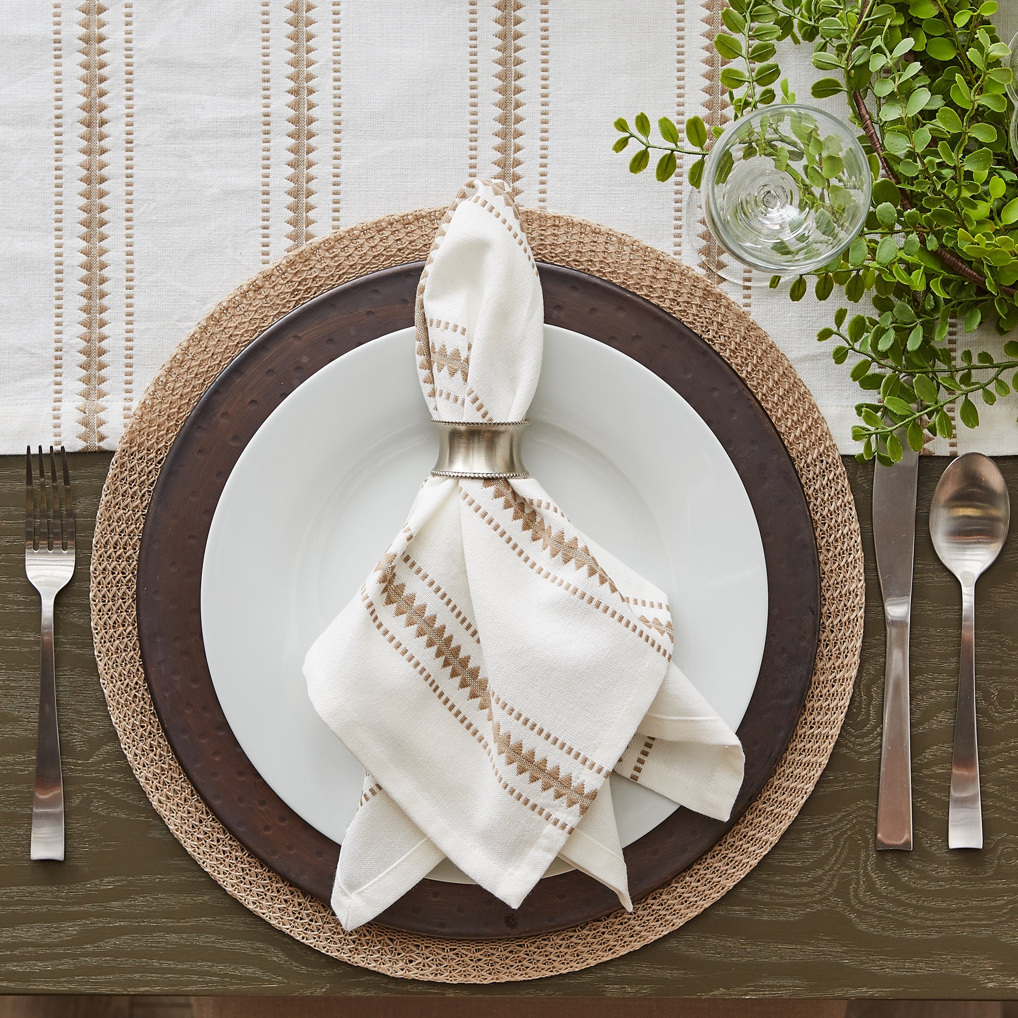 Stone-Zig-Dobby-Stripe-Napkins,-Set-of-6-Napkins