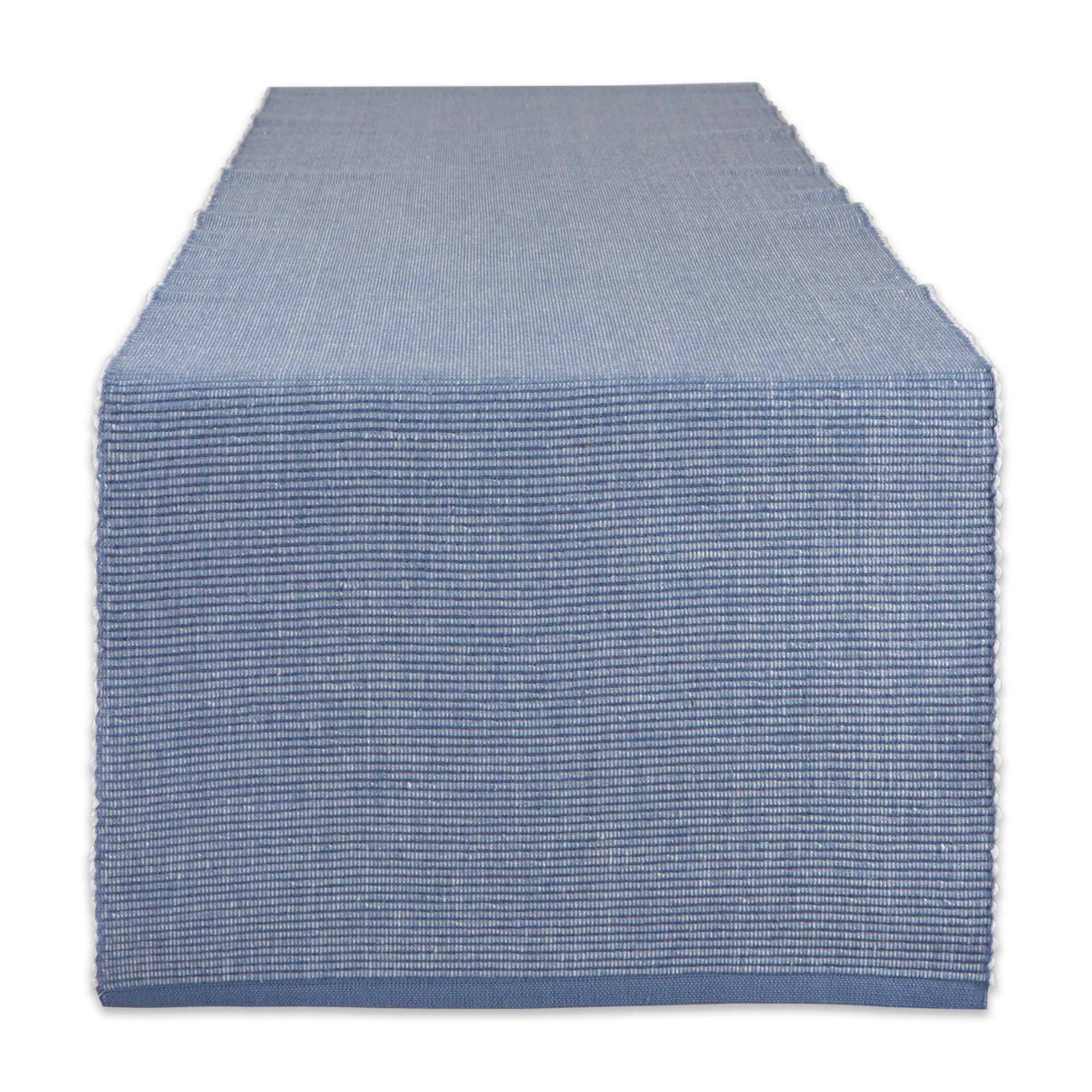 Stonewash Blue & White 2-Tone Ribbed Table Runner 13x72 - Table Runners