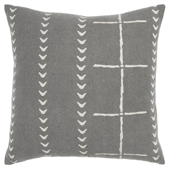 Stripe Printed Knife Edge Cotton Canvas Decorative Throw Pillow - Decorative Pillows