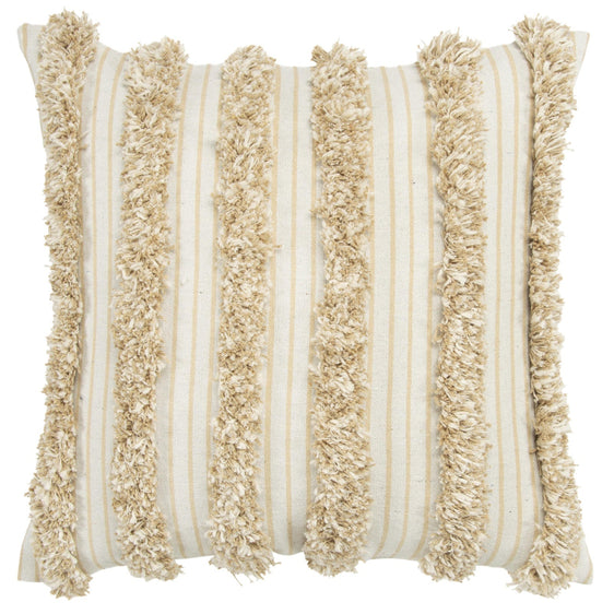 Stripe Printed With Embellishment Cotton Canvas Decorative Throw Pillow - Decorative Pillows