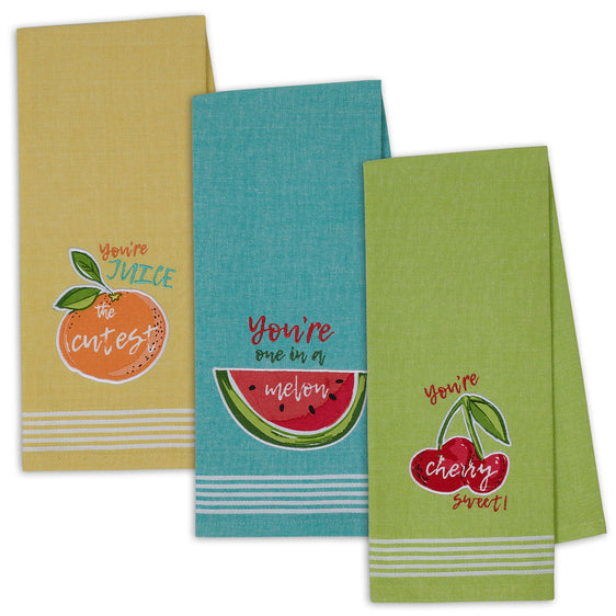 Summer-Day-Embellished-Dishtowels,-Set-of-3-Dish-Towels