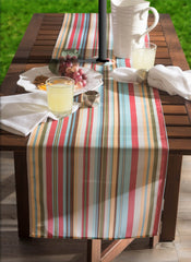 Summer Stripe Outdoor Table Runner With Zipper 14x72 - Table Runners