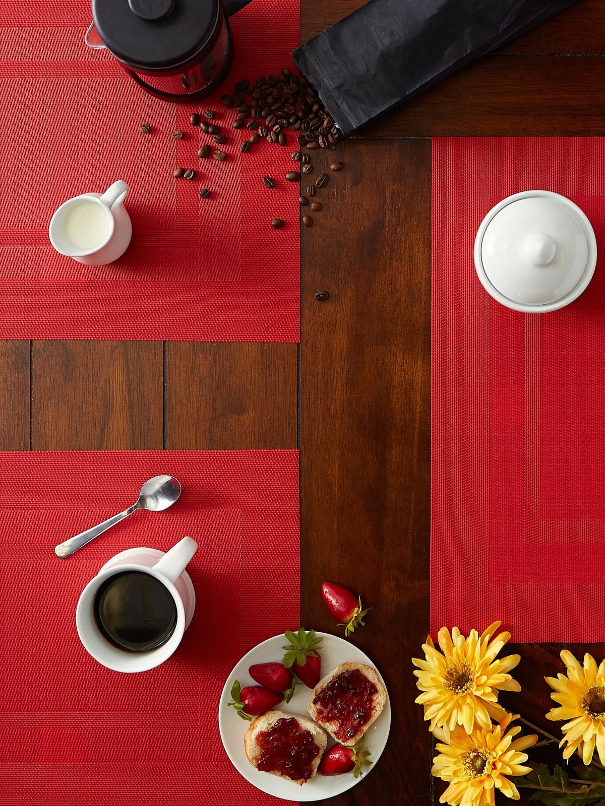 Tango Red Double Frame Placemats, Set of 6 - Placemats