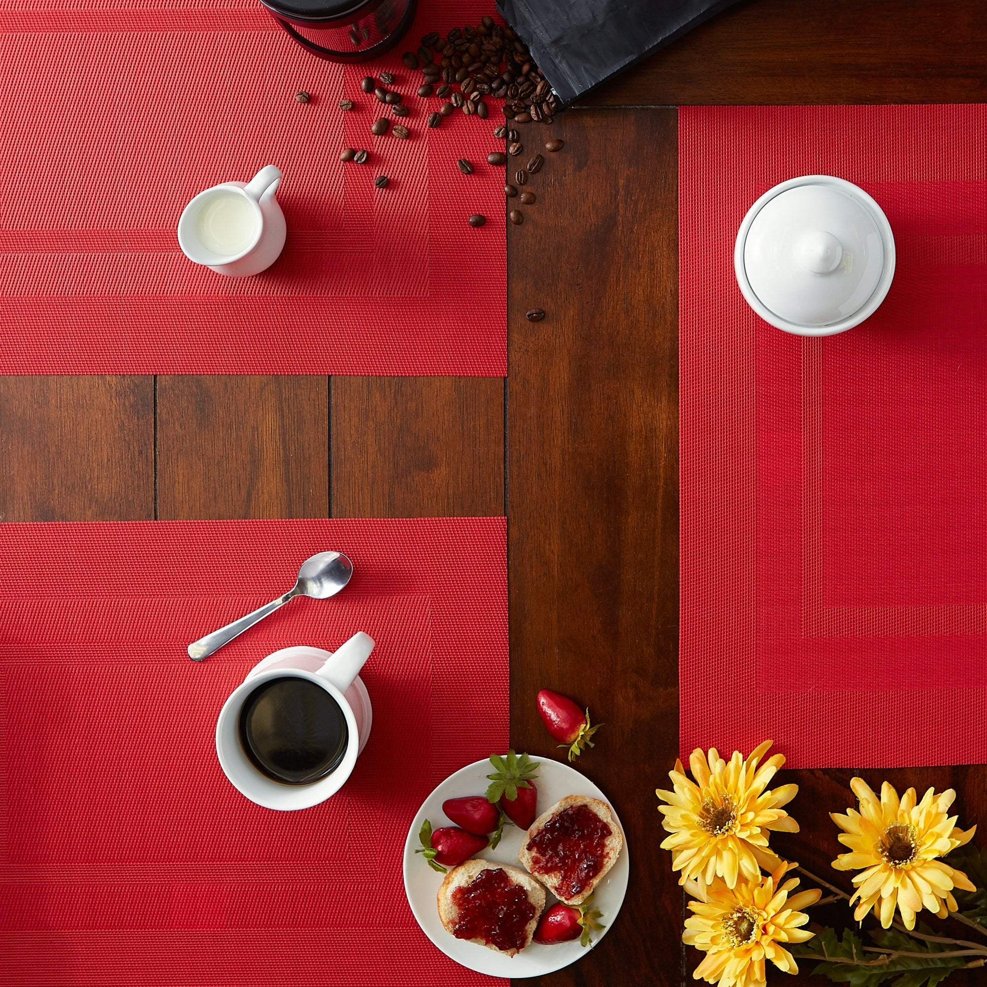 Tango-Red-Double-Frame-Placemats,-Set-of-6-Placemats