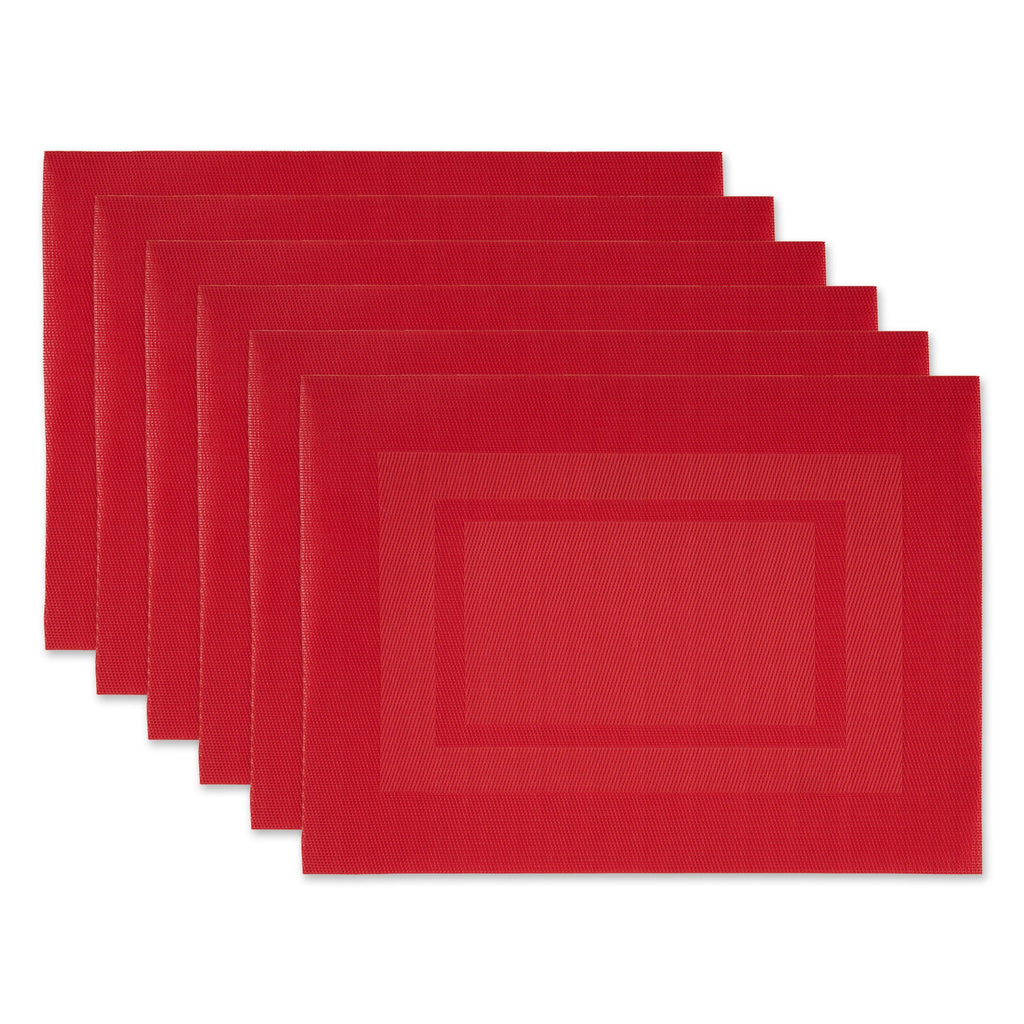 Tango Red Double Frame Placemats, Set of 6 - Placemats