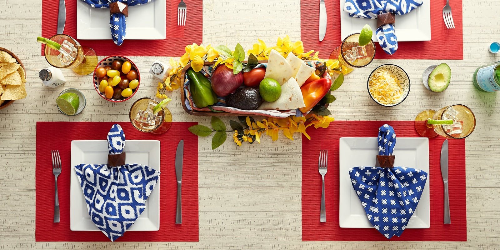 Tango Red Double Frame Placemats, Set of 6 - Placemats