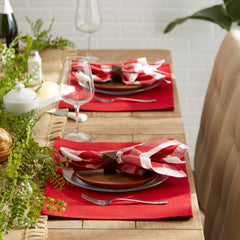 Tango Red Ribbed Placemats, Set of 6 - Placemats