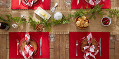 Tango Red Ribbed Placemats, Set of 6 - Placemats