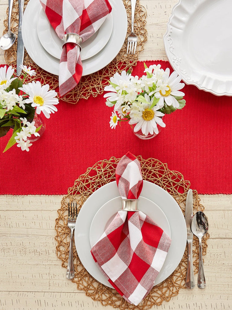 Tango Red Ribbed Table Runner 13x72 - Table Runners