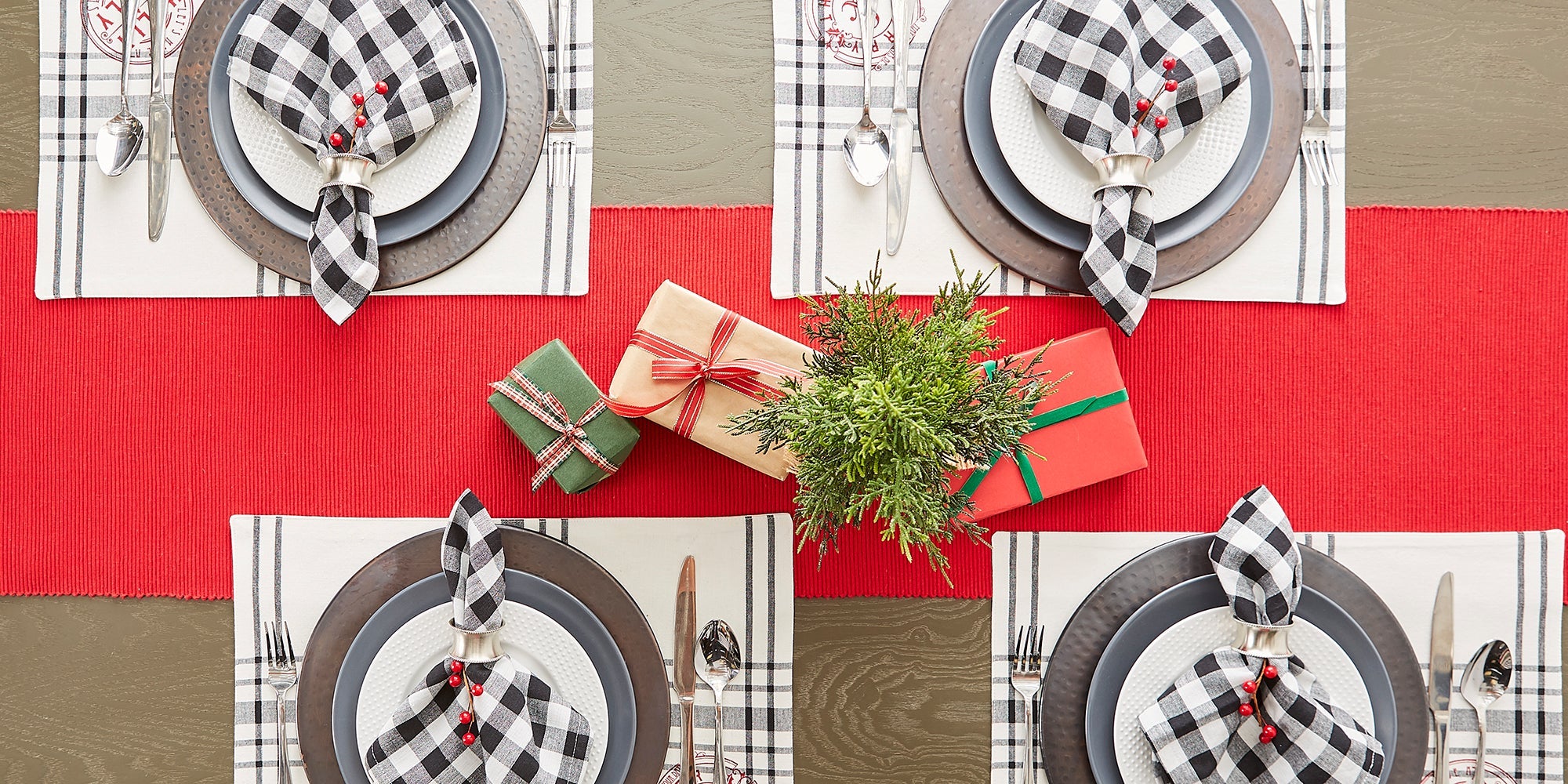 Tango Red Ribbed Table Runner 13x72 - Table Runners