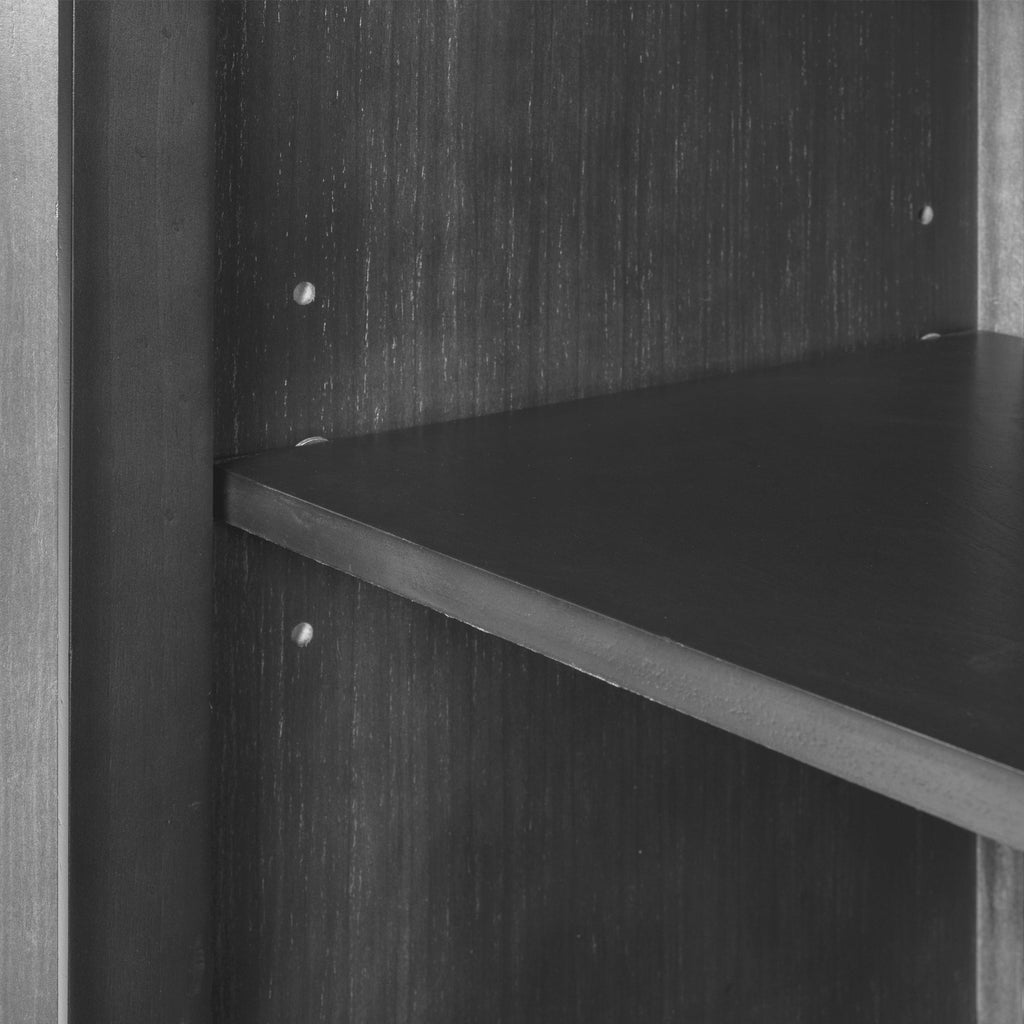 Tatum Antique Gray 3 Door Wood Storage Cabinet with Adjustable Shelf - Storage Cabinets