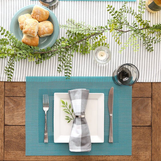 Teal-Double-frame-Placemats,-Set-of-6-Placemats