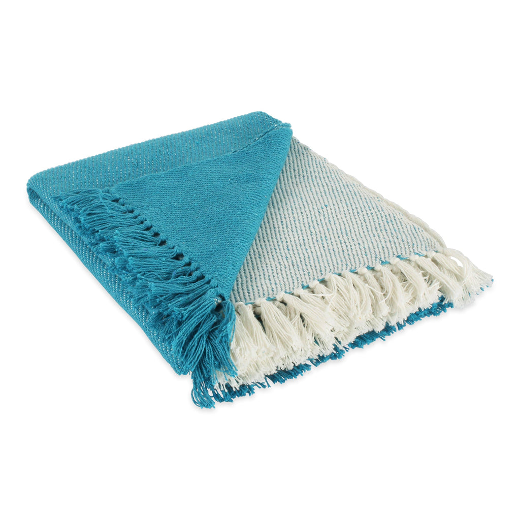 Teal Four Square Throw - Throw Blankets