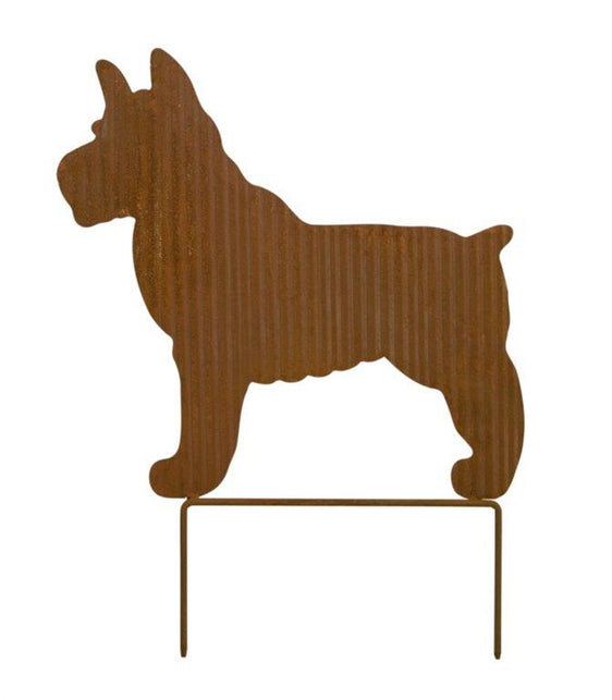 Terrier Dog Silhouette Garden Stake with Rustic Finish 15.75" - Outdoor Decor
