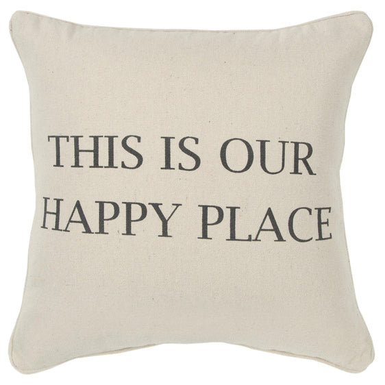 "This is Our Happy Place" 100% Cotton Sentiment Pillow - Pier 1