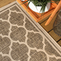 Trebol Moroccan Trellis Textured Weave Indoor/Outdoor Area Rug - Rugs