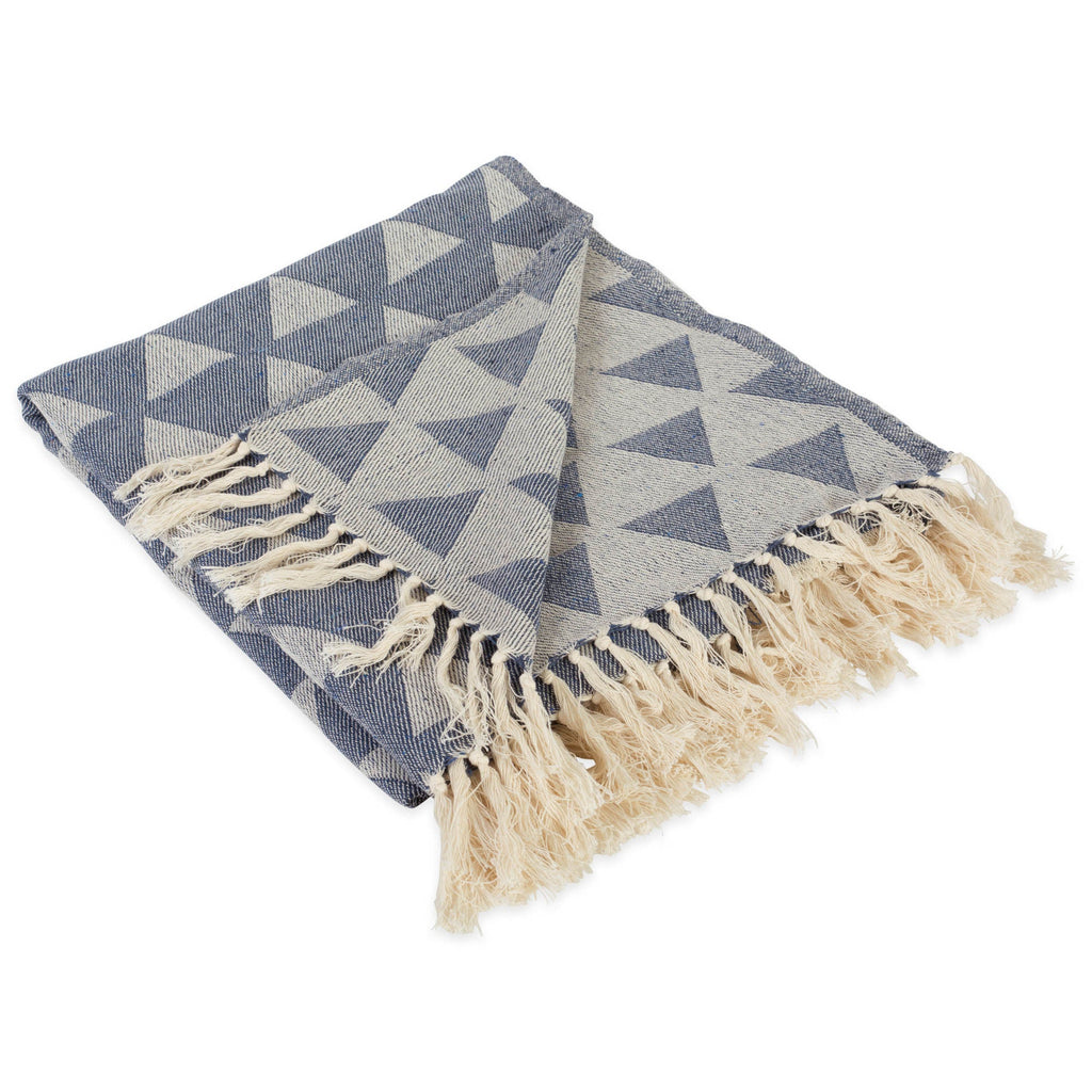 French-Blue-Triangle-Throw-Throw-Blankets