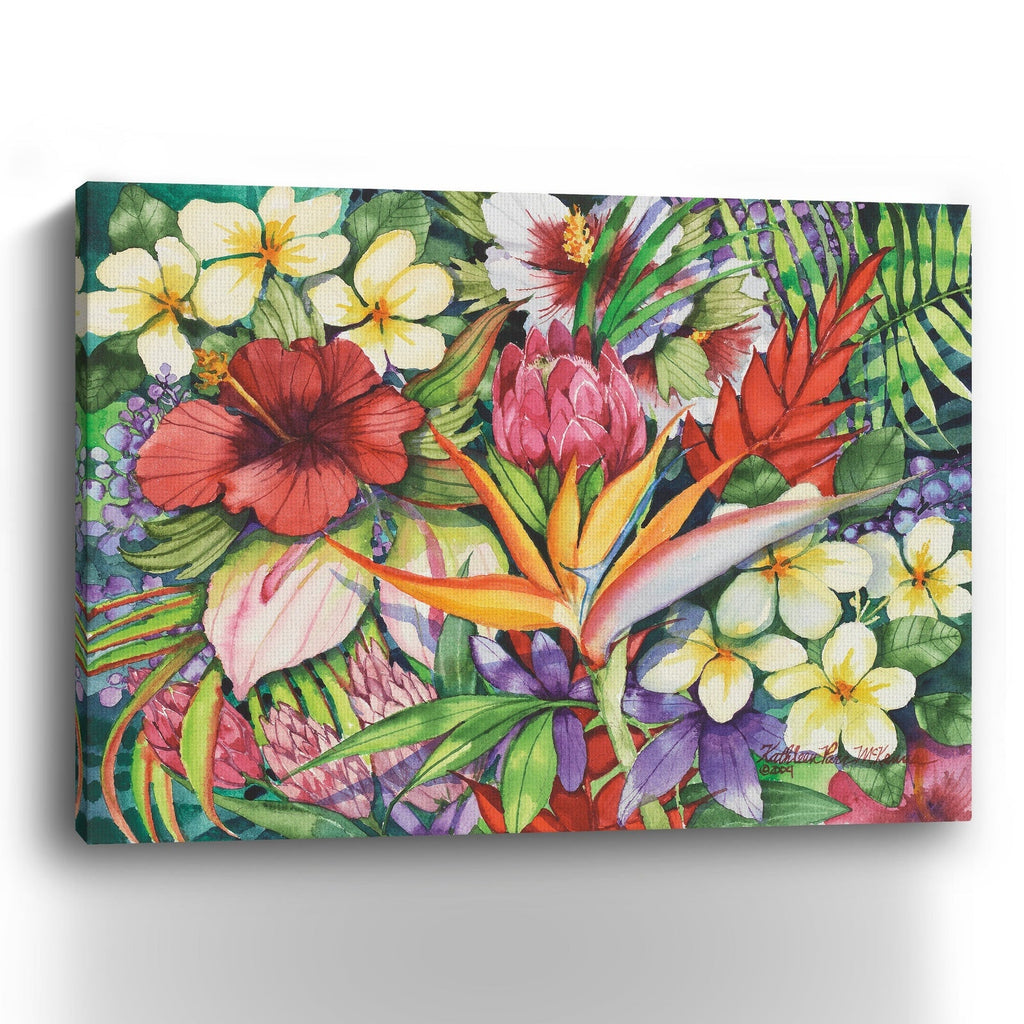 Tropical Florals Canvas Giclee - Wall Art