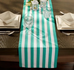 Tropical Turquoise Cabana Stripe Table Runner 13x72 - Table Runners
