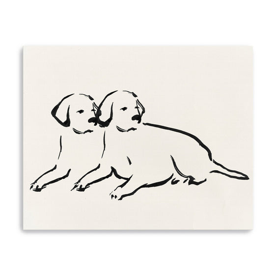 Two Dogs Canvas Giclee - Wall Art