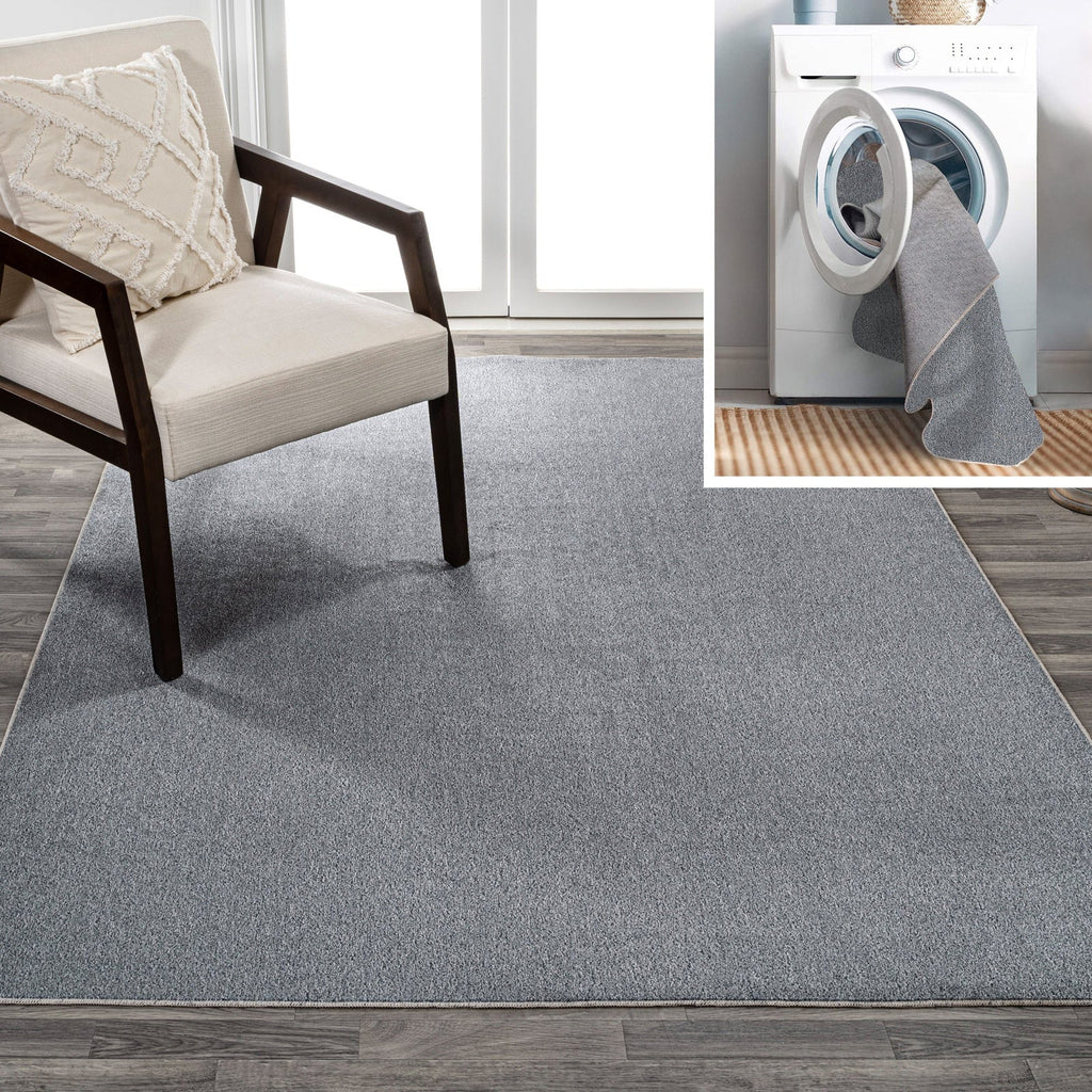 Twyla Classic Solid Low-Pile Machine-Washable Area Rug - Rugs