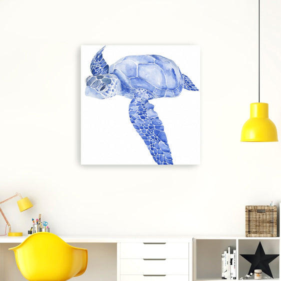 Ultramarine Sea Turtle I Canvas Giclee - Wall Art