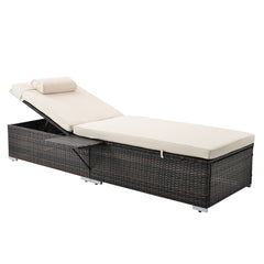 Uprising Outdoor PE Wicker Chaise Lounge with Side Table, Set of 2 - Outdoor Seating