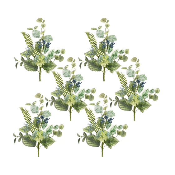 Varigated Foliage and Seed Spray (Set of 6) - Faux Florals