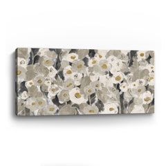 Velvety Florals Neutral Canvas Giclee - Wall Art