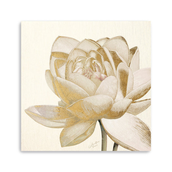 Vintage Lotus Cream II Canvas Giclee - Wall Art