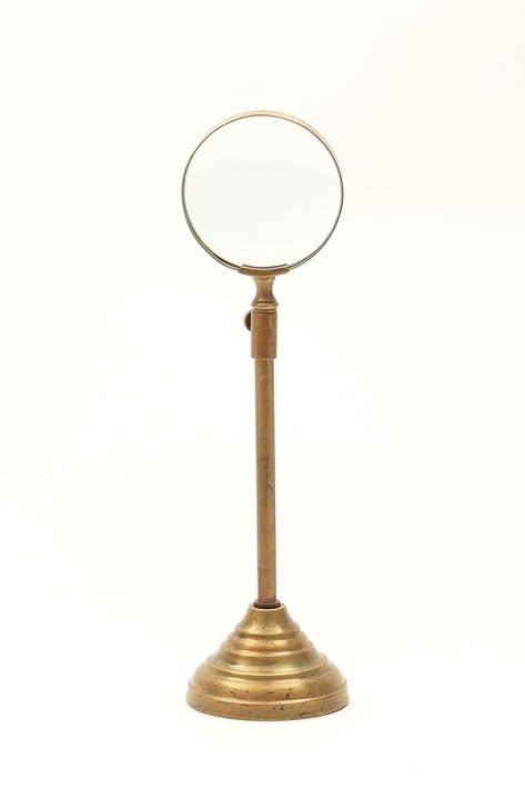 Vintage Standing Magnfier- Brass Finish - Decorative Accessories