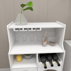 Virtue Wine Cabinet with Removable Rack and Wine Glass Rack, One Cabinet with Glass Doors - Storage Cabinets