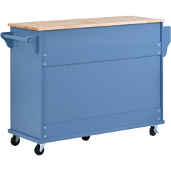 Vivienne Rolling Mobile Kitchen Cart with Storage and 5 Drawers - Kitchen Carts
