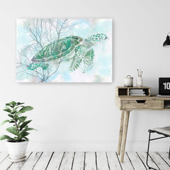 Watercolor Sea Turtle I Canvas Giclee - Wall Art