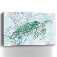 Watercolor Sea Turtle I Canvas Giclee - Wall Art