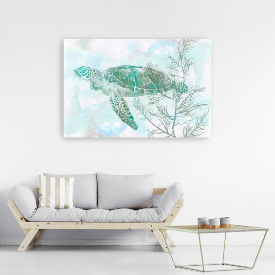 Watercolor Sea Turtle II Canvas Giclee - Wall Art