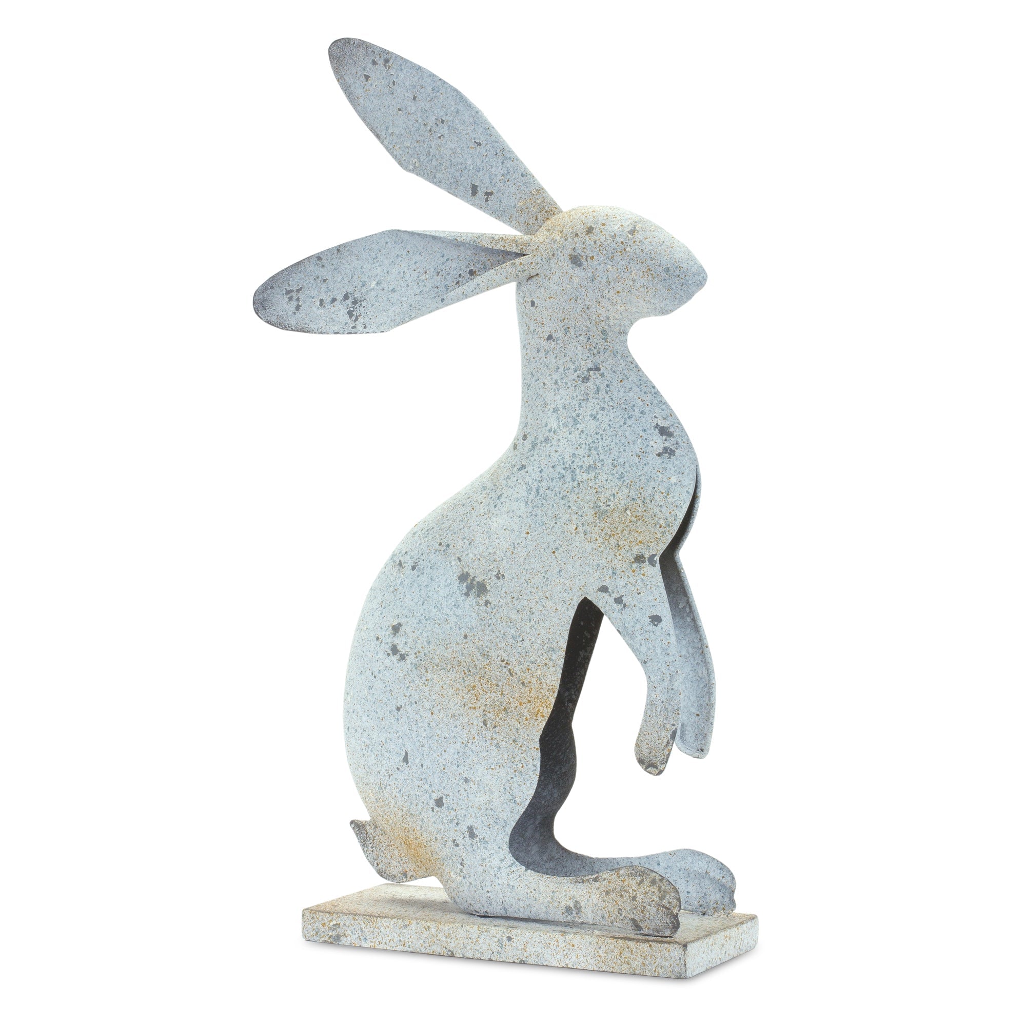 Weathered Iron Standing Rabbit Decor with Distressed Finish (Set of 2) - Decor