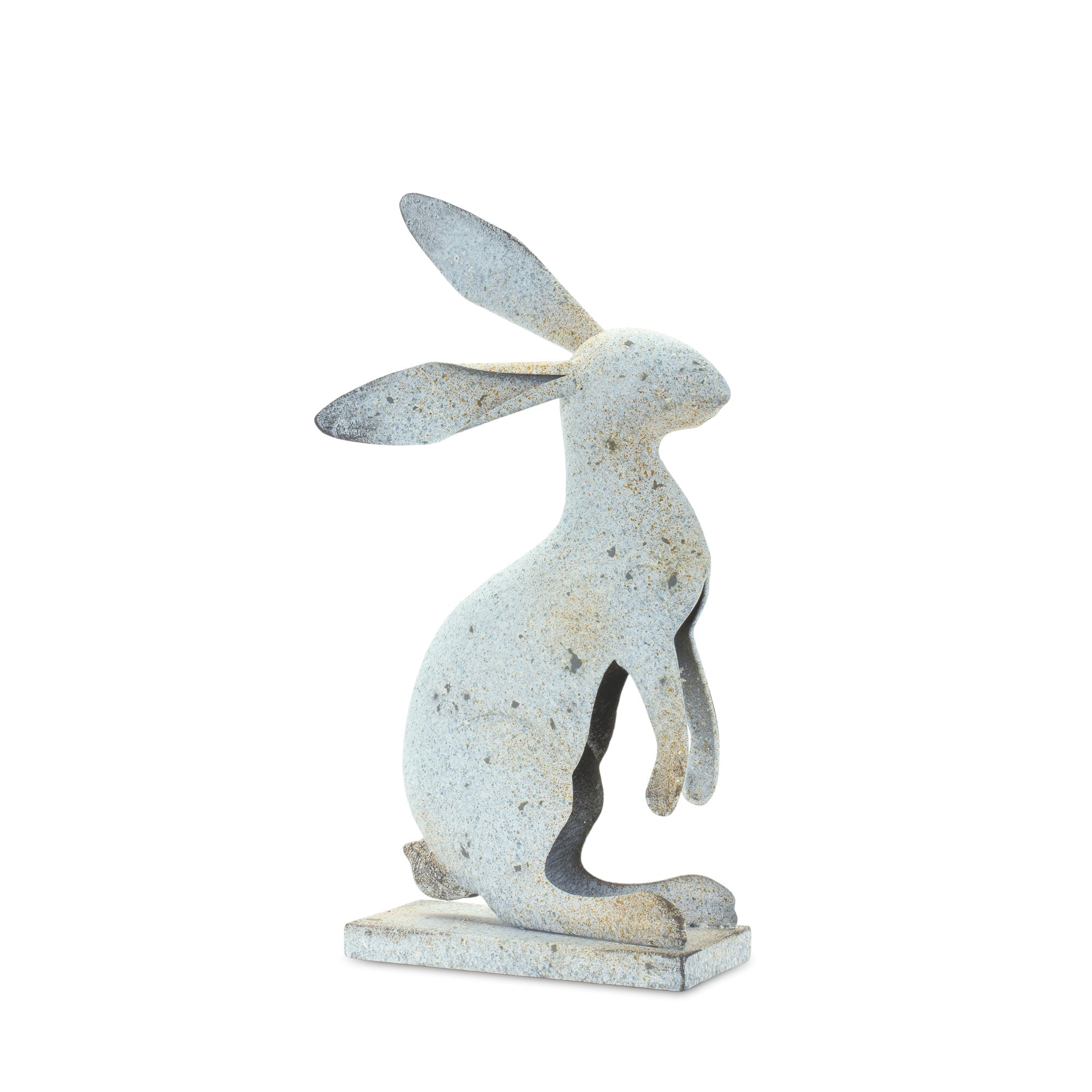 Weathered Iron Standing Rabbit Decor with Distressed Finish (Set of 2) - Decor