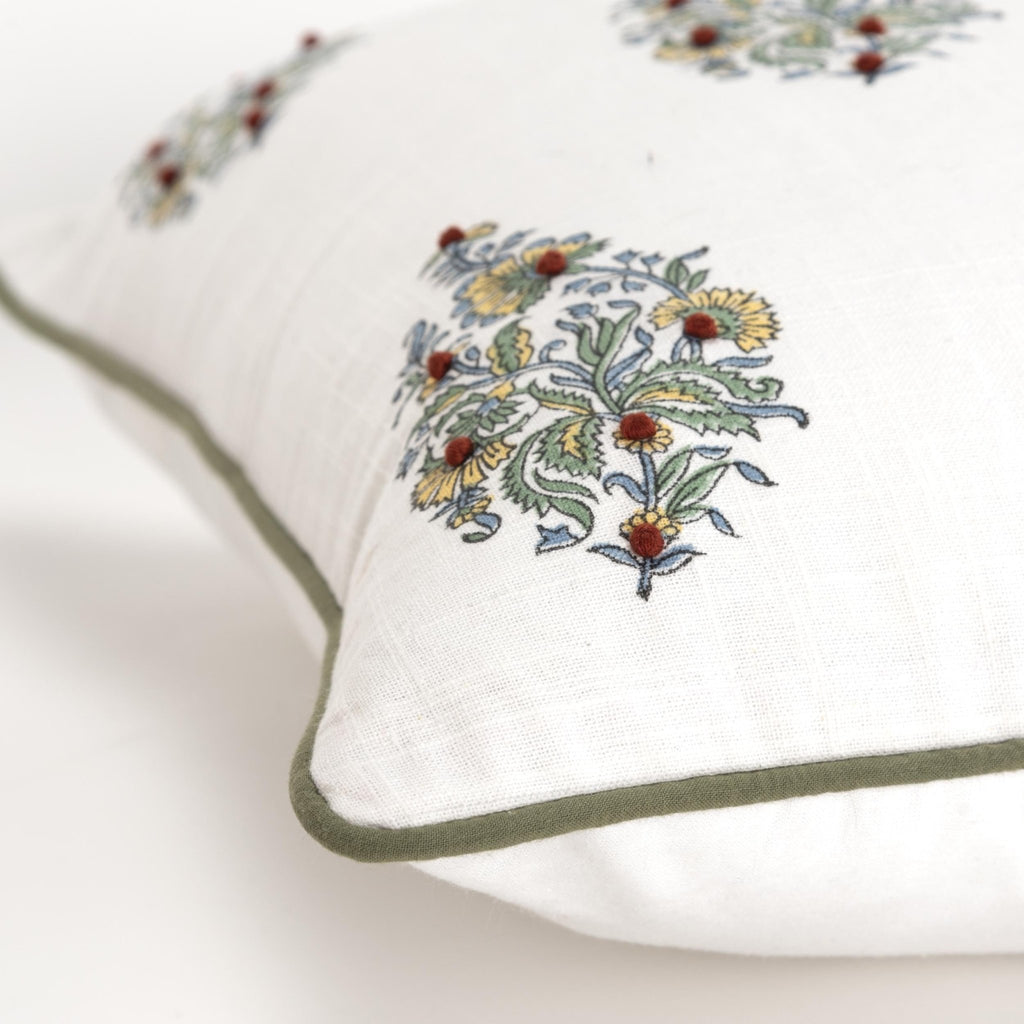 Welted Cotton Floral Decorative Throw Pillow Pier 1