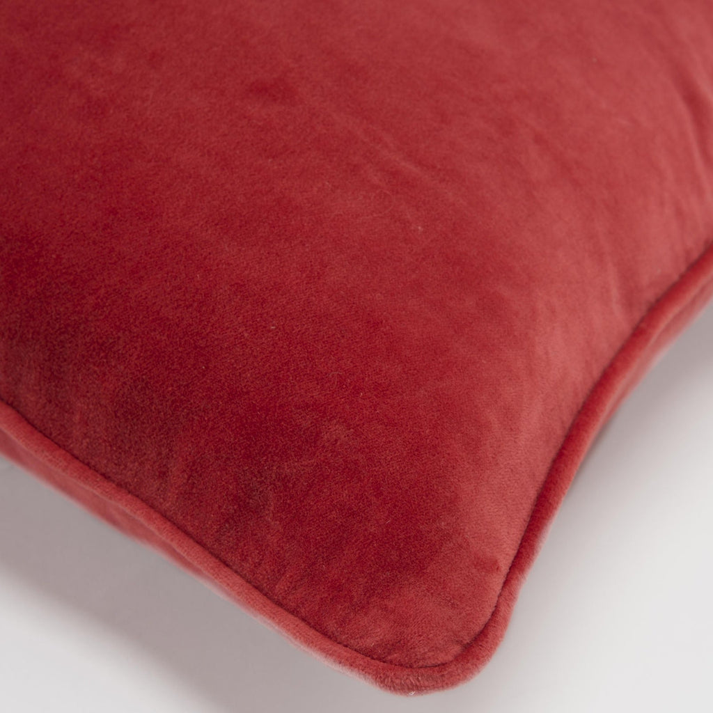 Welted Velvet Cotton Velvet Solid Connie Post Decorative Throw Pillows - Decorative Pillows
