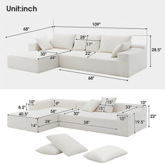 Wesley 2 Piece L Shaped Sectional Sofa with 2 Pillows - Sofas
