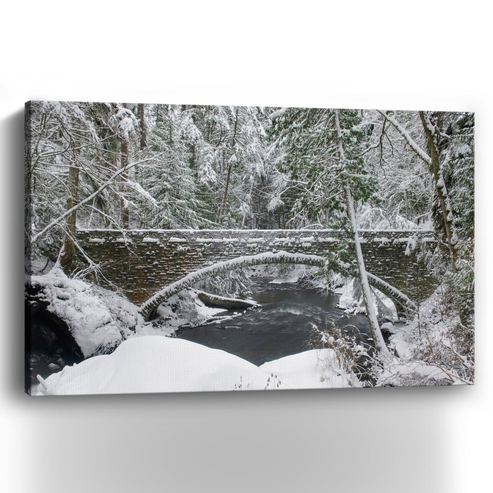 Whatcom Creek Bridge Canvas Giclee - Wall Art